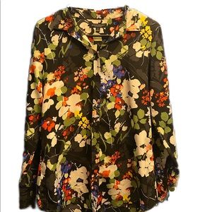 Banana Republic Black Floral Dillon Button Down Shirt